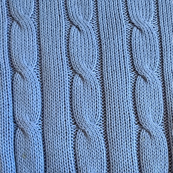 Polo by Ralph Lauren Womens Light Blue Cable Knit Crewneck Sweater - Picture 5 of 6